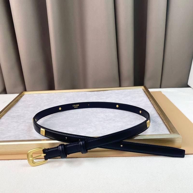 Celine Women Gold Buckle Belt 'Black' | Banlieue91