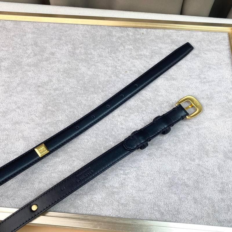 Celine Women Gold Buckle Belt 'Black' | Banlieue91