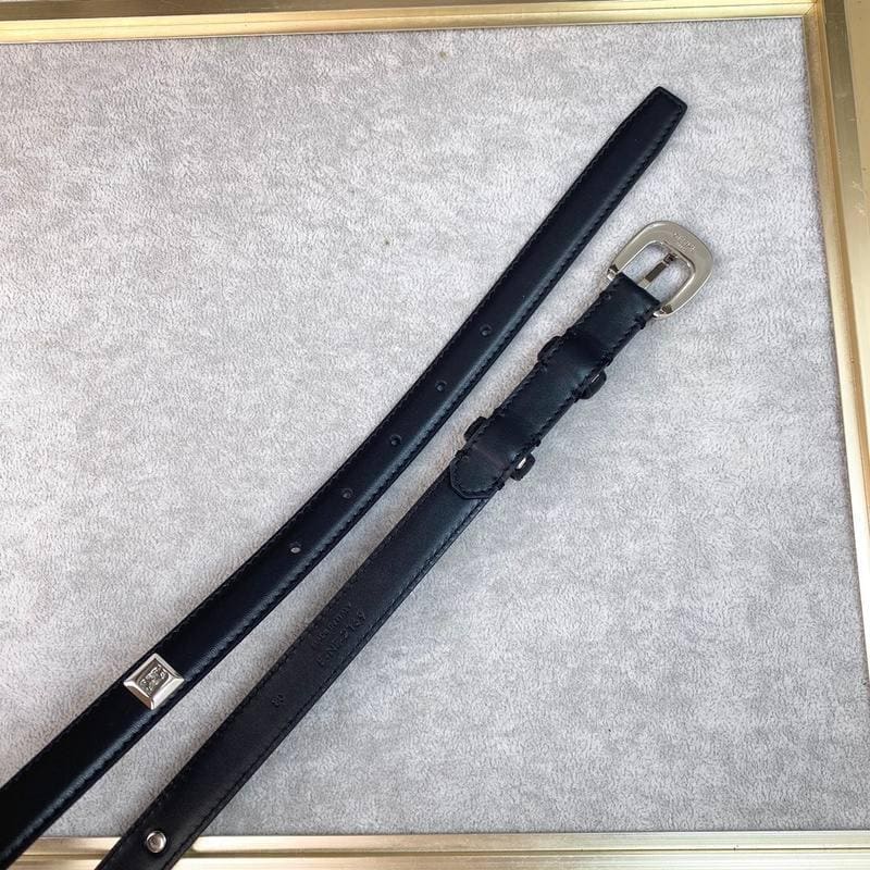 Celine Women Silver Buckle Belt 'Black' | Banlieue91