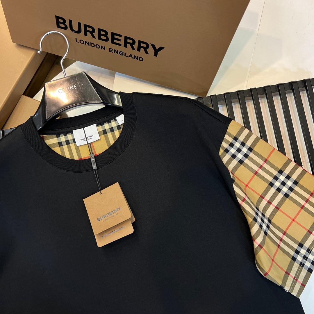 Burberry T-Shirt Without Collar 'Black & Beige' - Banlieue91