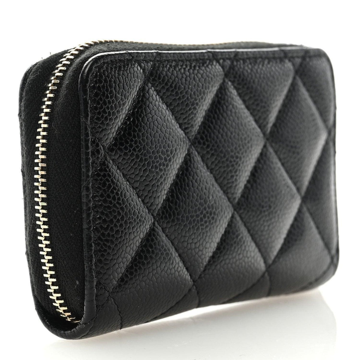 Chanel Caviar Quilted Multi Chain CC Zip Coin Purse Black | Banlieue91