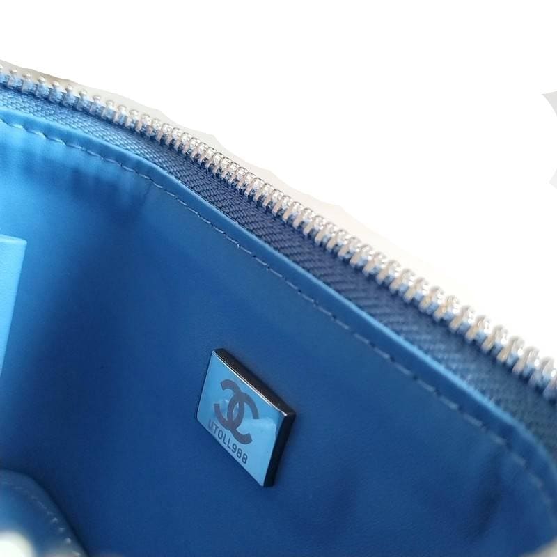 Chanel coco love long vanity case denim Camelia blue SHW | Banlieue91