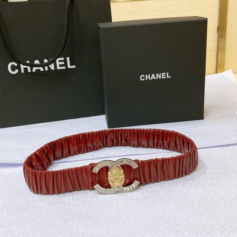 Chanel Leather Women’s Belt 'Red' | Banlieue91