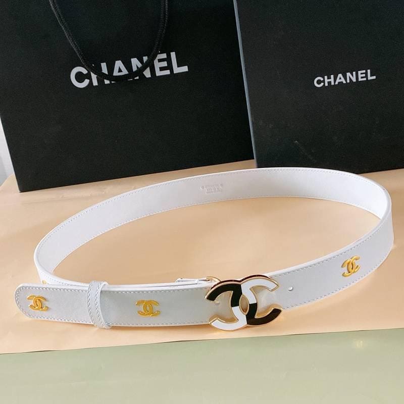 Chanel Women Logo Banding Belt 'White' | Banlieue91