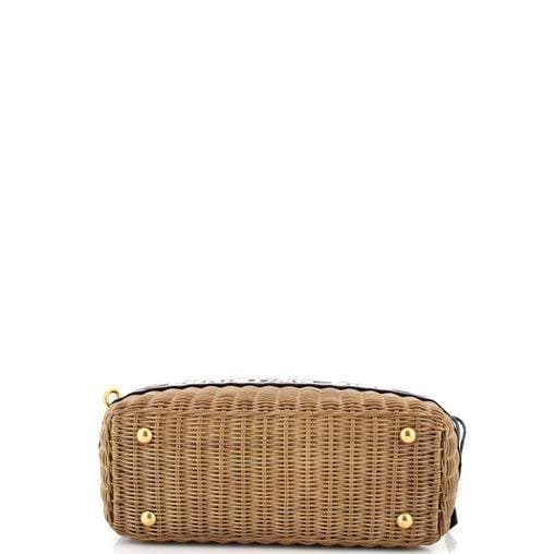 Christian Dior Basket Bag Wicker and Oblique Canvas Large | Banlieue91