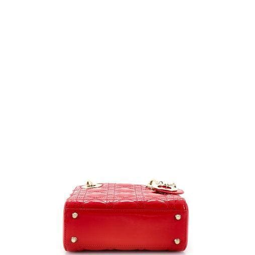 Christian Dior Lady Dior Bag Cannage Quilt Patent Mini | Banlieue91
