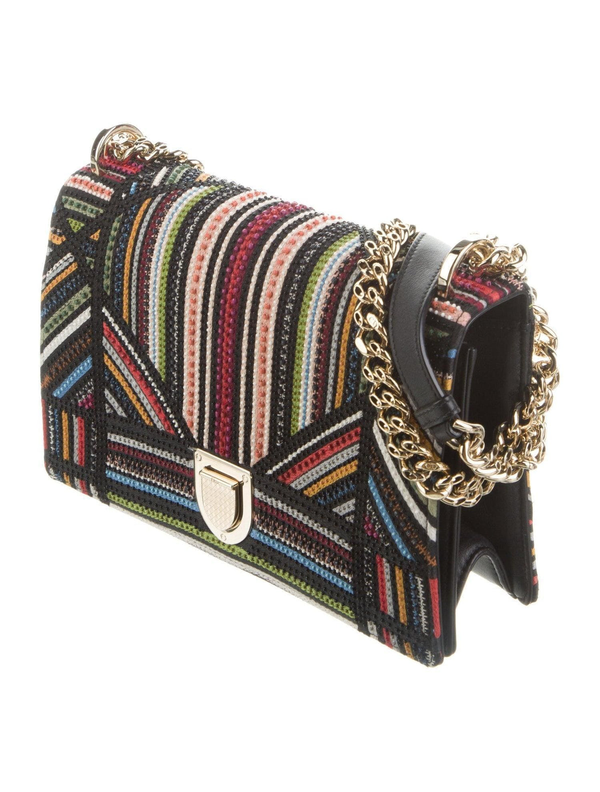 Christian Dior Medium Bead-Embellished Striped Diorama Bag | Banlieue91
