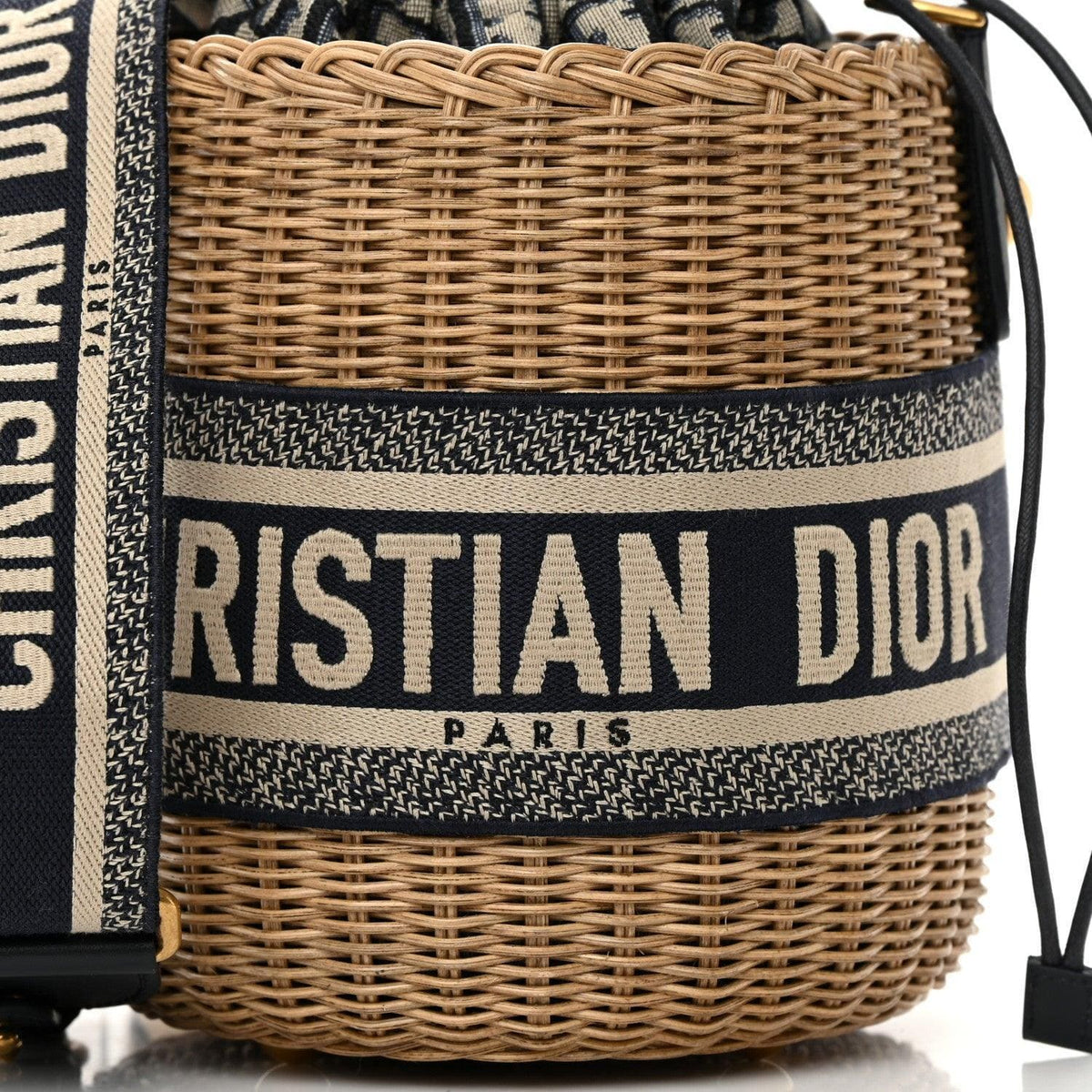 Christian Dior Wicker Oblique Drawstring Bucket Bag | Banlieue91