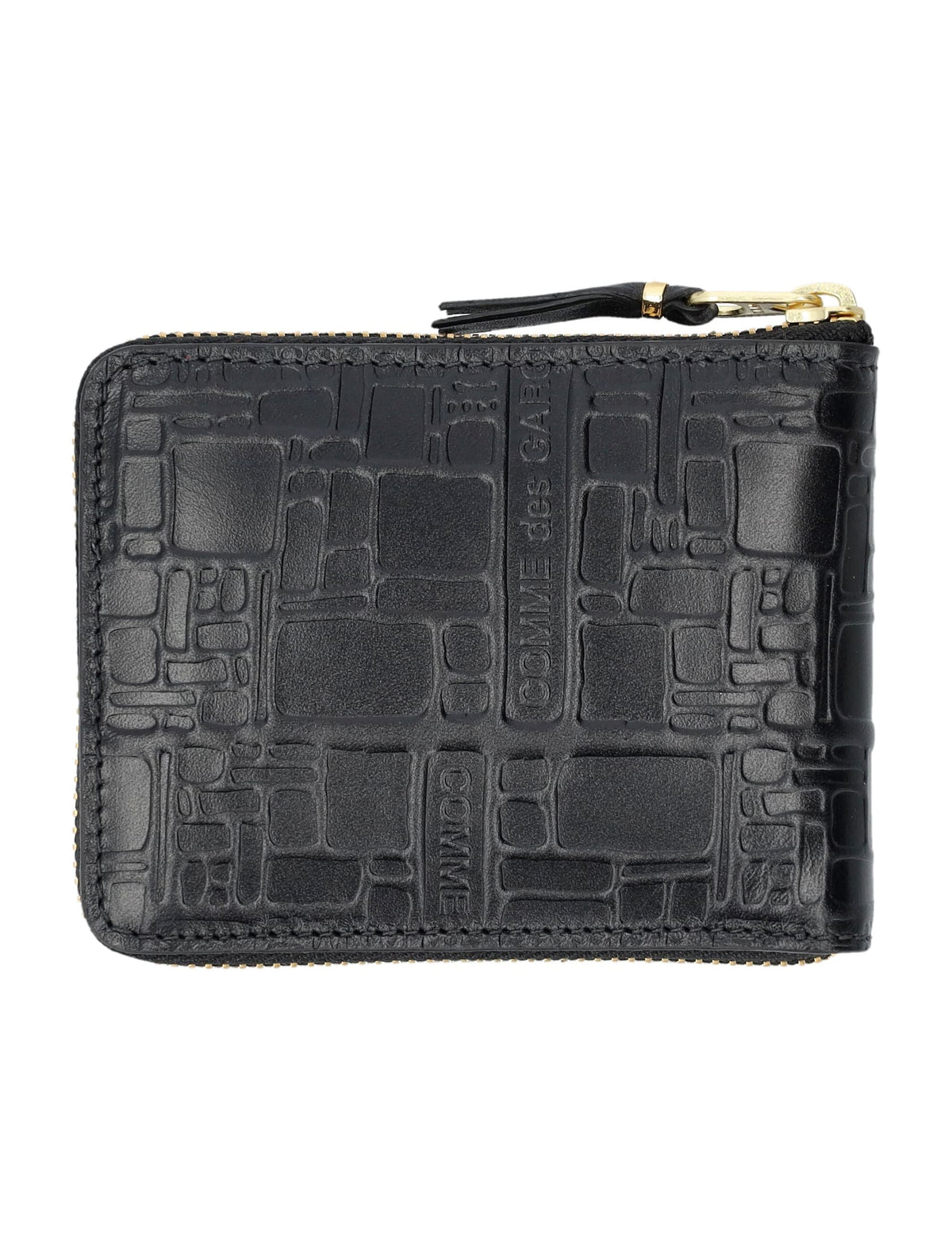COMME DES GARÇONS WALLET Mini Embossed Logotype Wallet with All-Around Zip Closure | Banlieue91