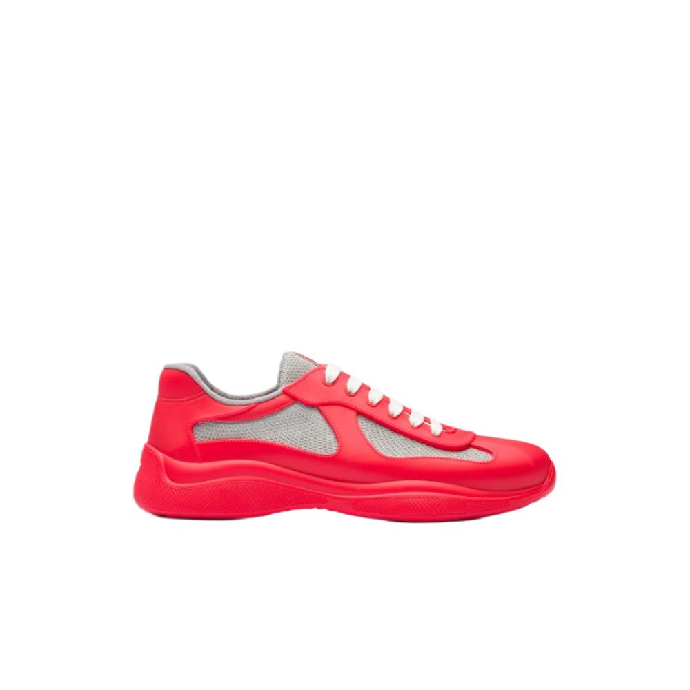 Prada America's Cup Soft rubber and bike fabric sneaker 'Red' - Banlieue91