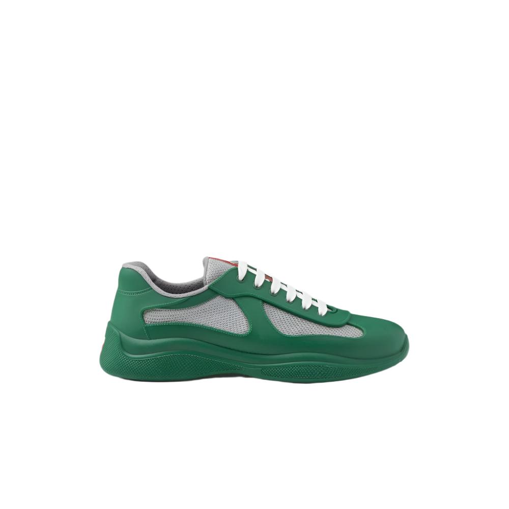 Prada America's Cup Soft rubber and bike fabric sneakers 'Green' - Banlieue91