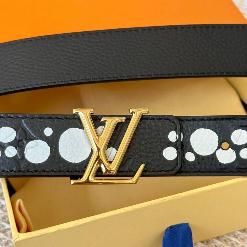 Louis Vuitton x Yayoi Kusama LV Initiales Reversible Infinity Dots Belt Black/White - Banlieue91