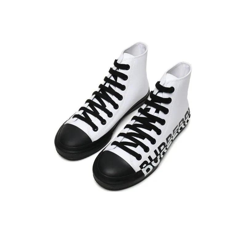 Burberry Slip-Resistant High-Top Canvas Shoes Black White - Banlieue91 -