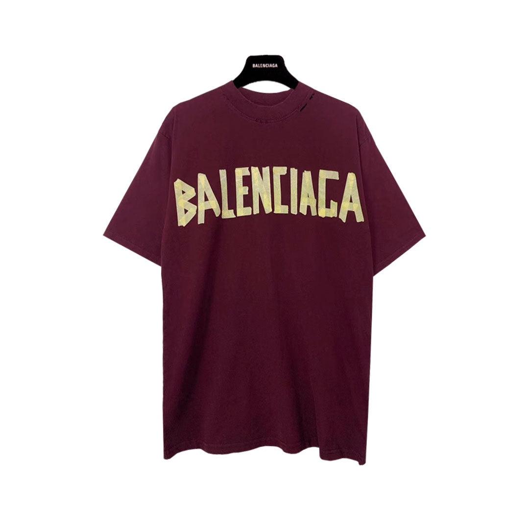 Balenciaga Dark Red T-Shirt Without Collar - Banlieue91