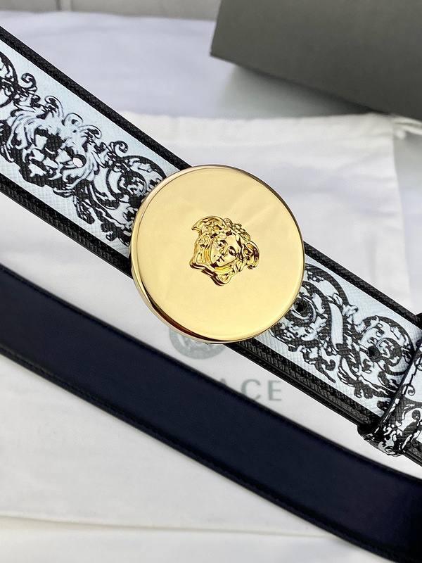 Versace MEDUSA BIGGIE ENAMEL LEATHER BELT - Banlieue91