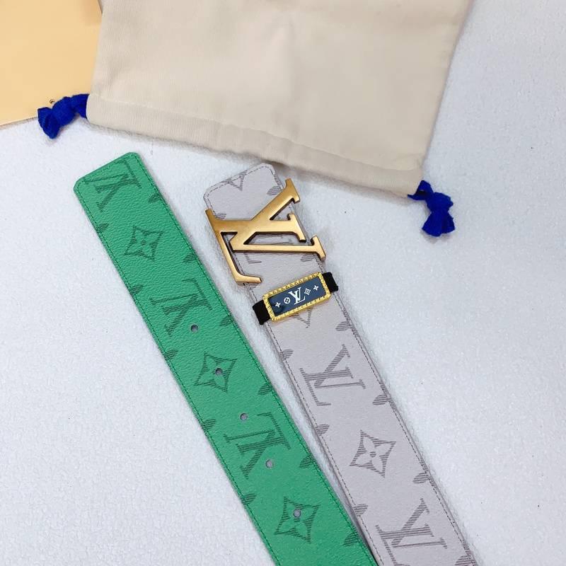 Louis Vuitton Double Belt Logo 'Green/Cream' - Banlieue91