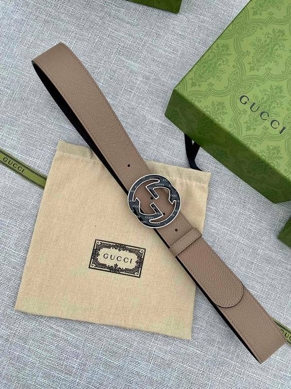 GUCCI Embellished coated-canvas and leather belt 'Beige' - Banlieue91