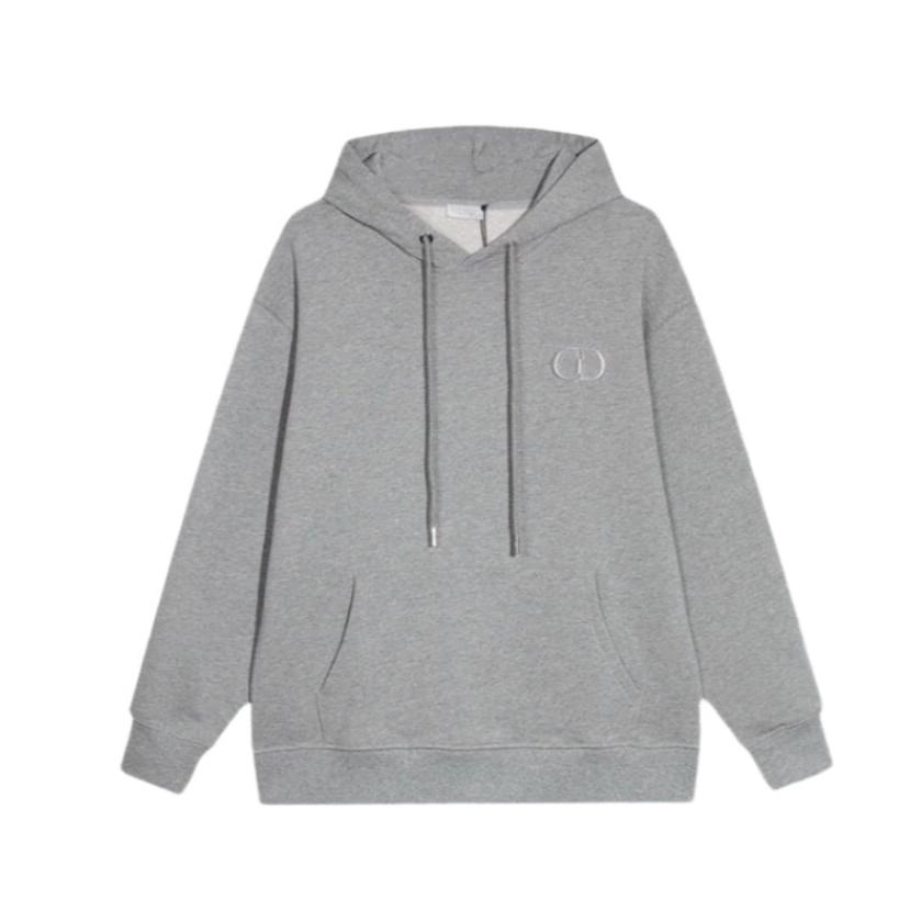 Dior Classic Letter Embroidered Hoodie Grey - Banlieue91