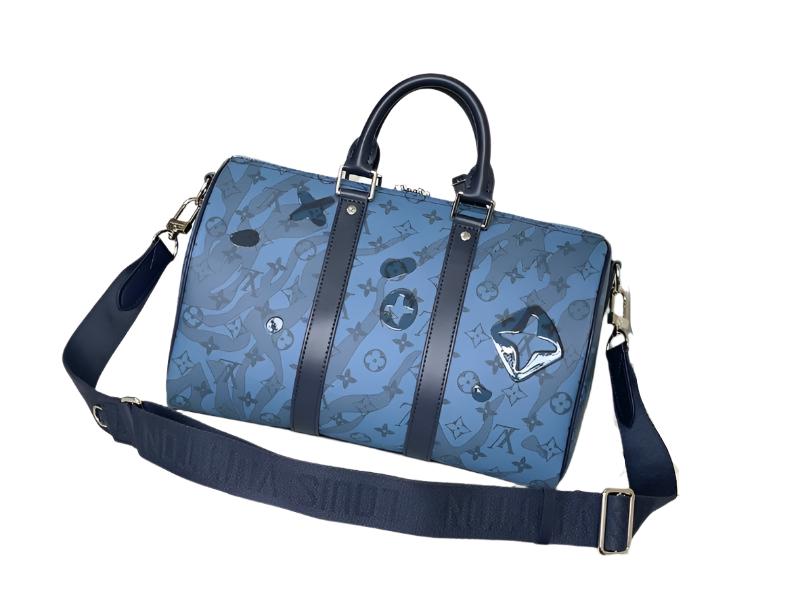 Louis Vuitton Speedy Bandoulière 35 Blue Canvas Women's Handbag - Banlieue91