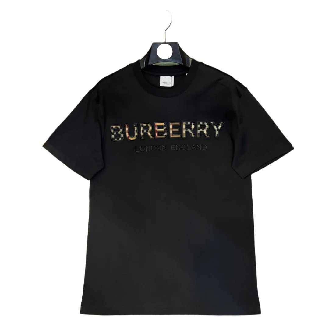 Burberry T-Shirt Without Collar 'Black & Beige' - Banlieue91