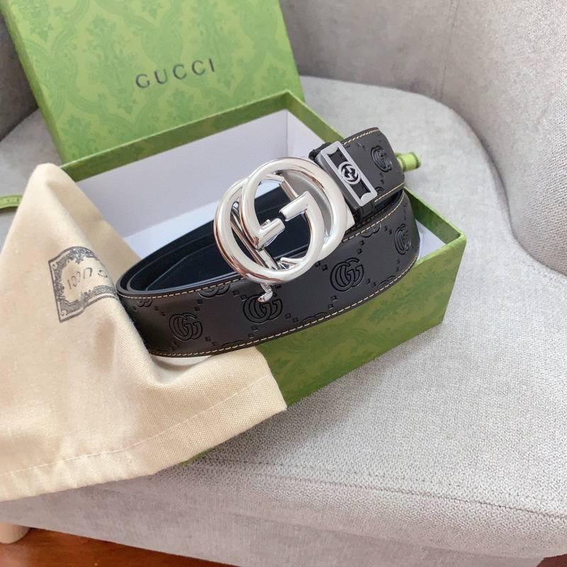 GUCCI Embellished coated-canvas and leather belt 'Black' - Banlieue91