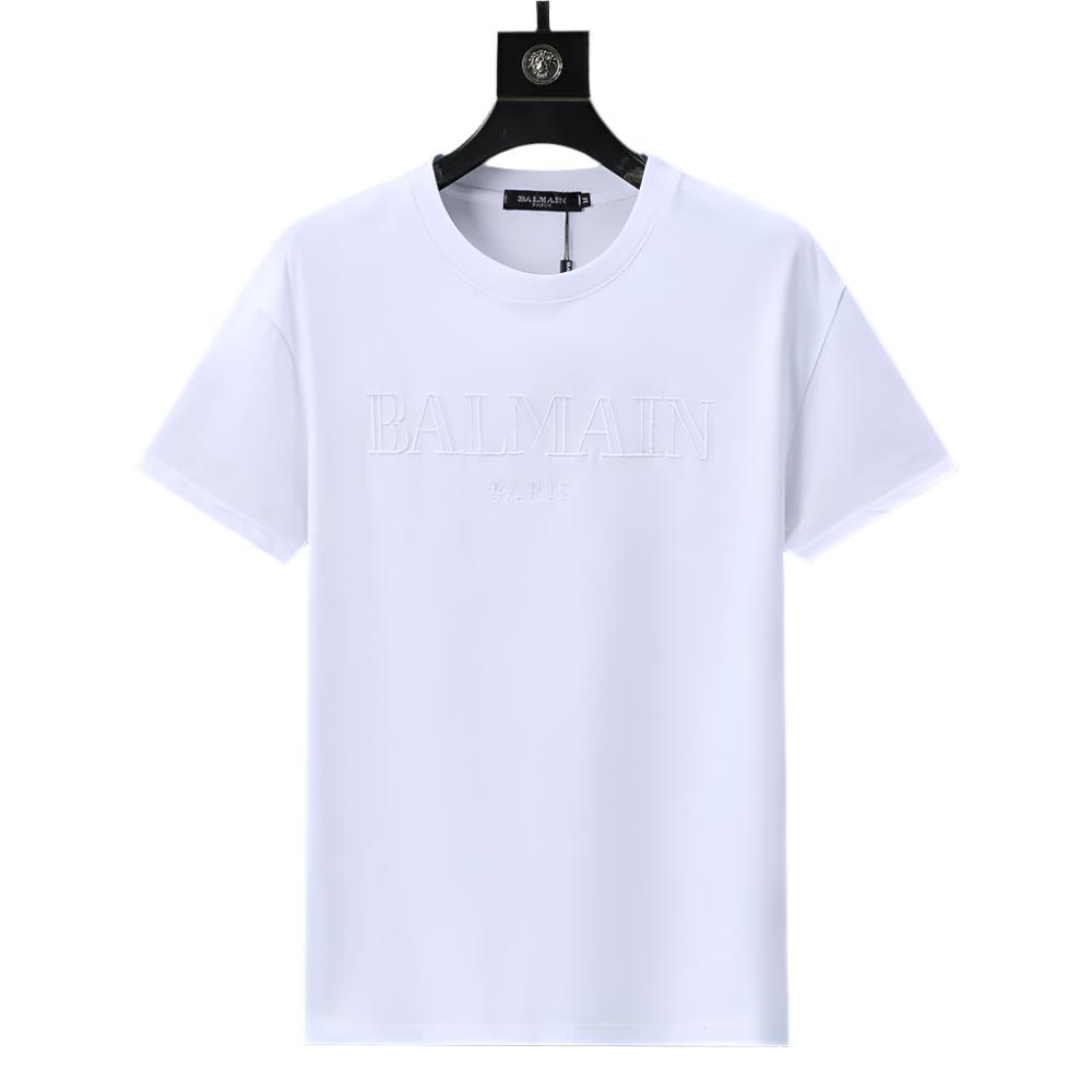 Balmain White T-Shirt Without Collar - Banlieue91