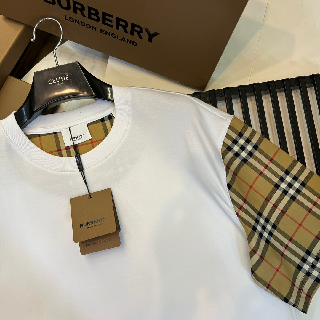 Burberry T-Shirt Without Collar 'White & Beige' - Banlieue91