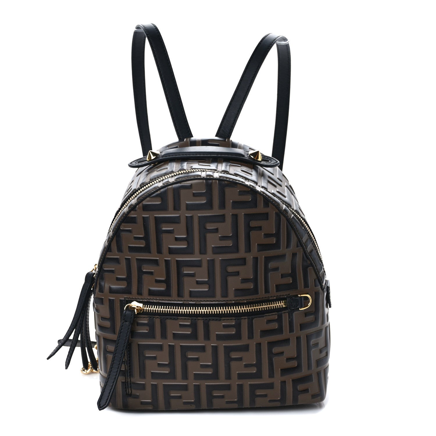 Fendi  Nappa FF 1974 Embossed Mini Backpack Black