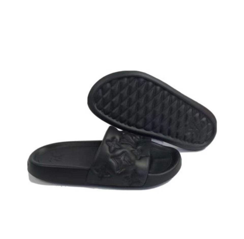 LOUIS VUITTON Waterfront Slide Slippers Men's Black