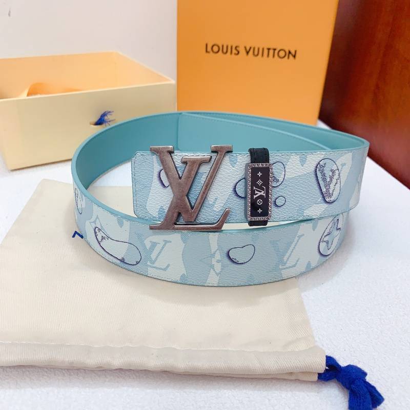 Louis Vuitton Double Belt Logo 'Light Blue' - Banlieue91