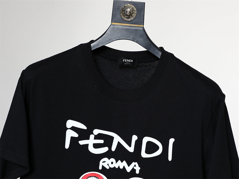 Fendi Roma T-Shirt without Collar 'Black' - Banlieue91