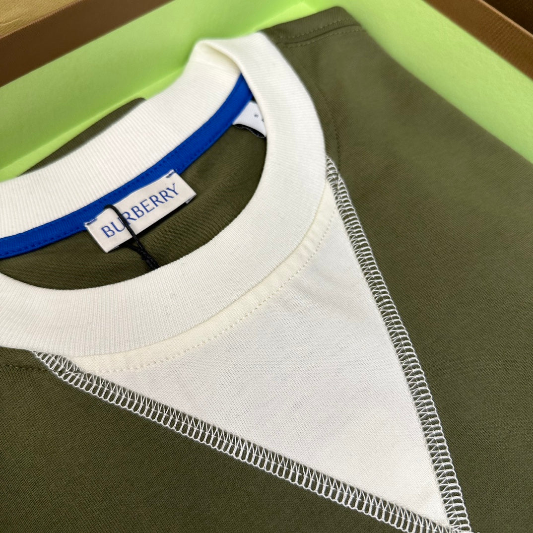 Burberry T-Shirt Without Collar 'Green & White' - Banlieue91