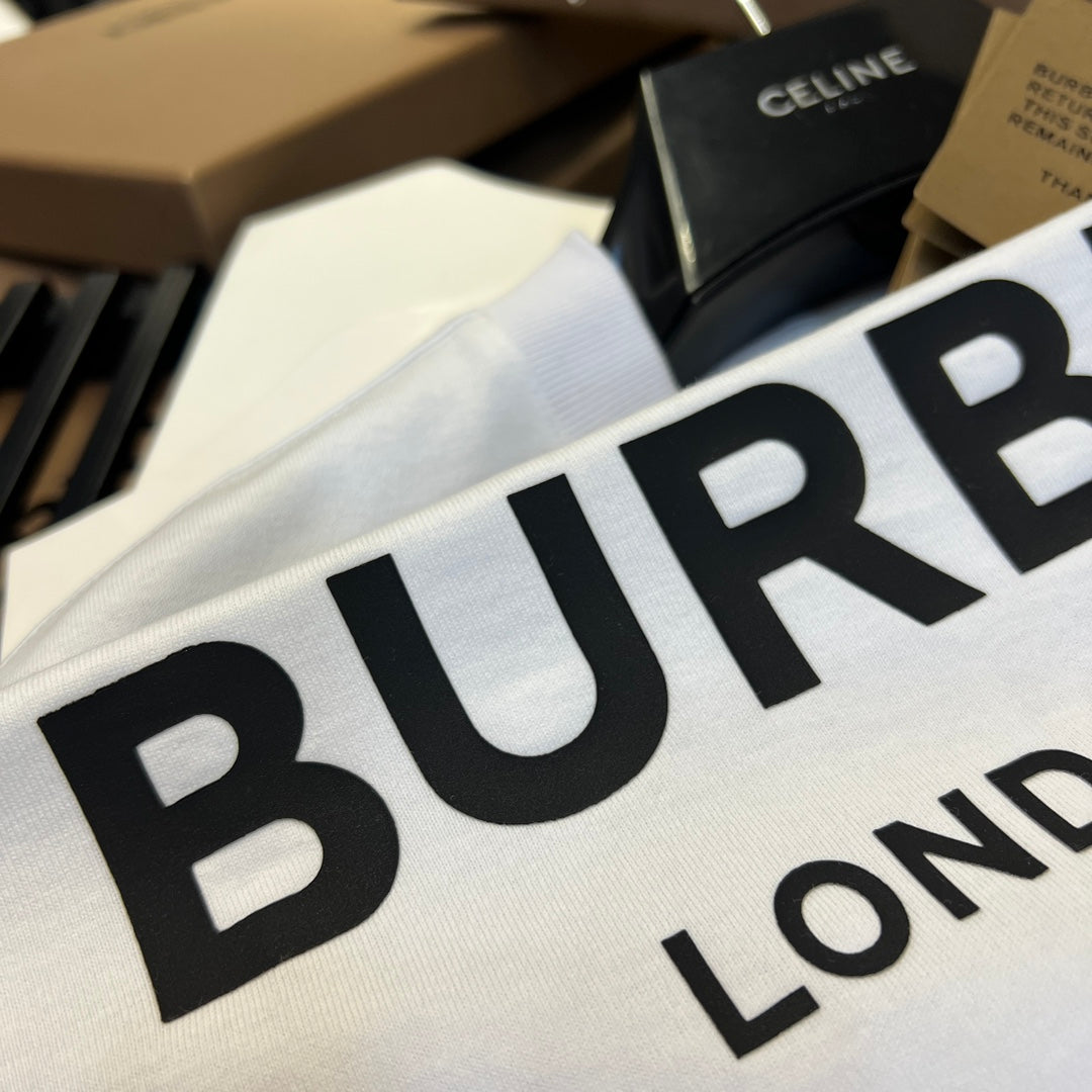 Burberry T-Shirt Without Collar 'White & Black' - Banlieue91