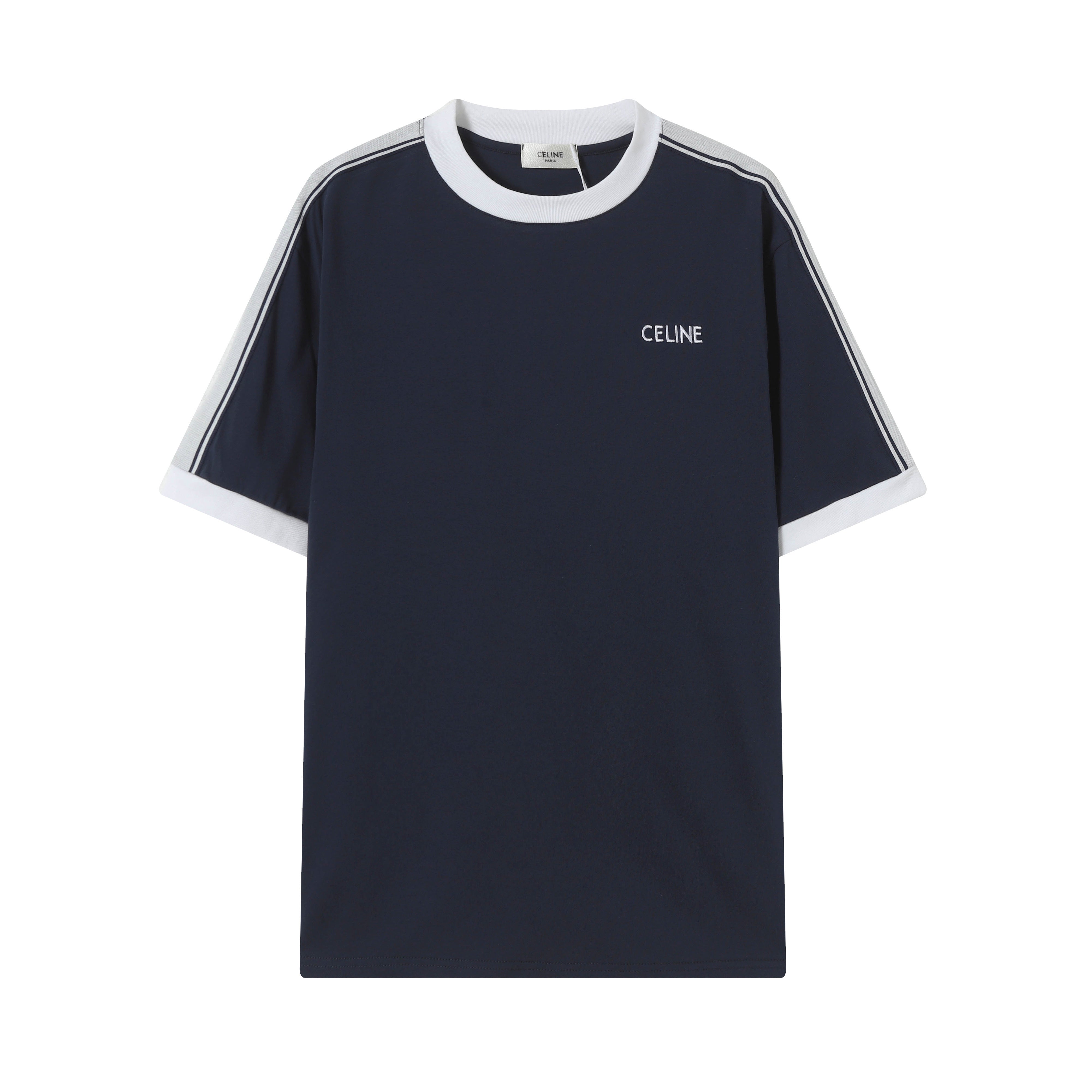 CELINE PARIS loose t-shirt in cotton jersey featuring a relaxed fit and minimalist design, perfect for everyday wear.