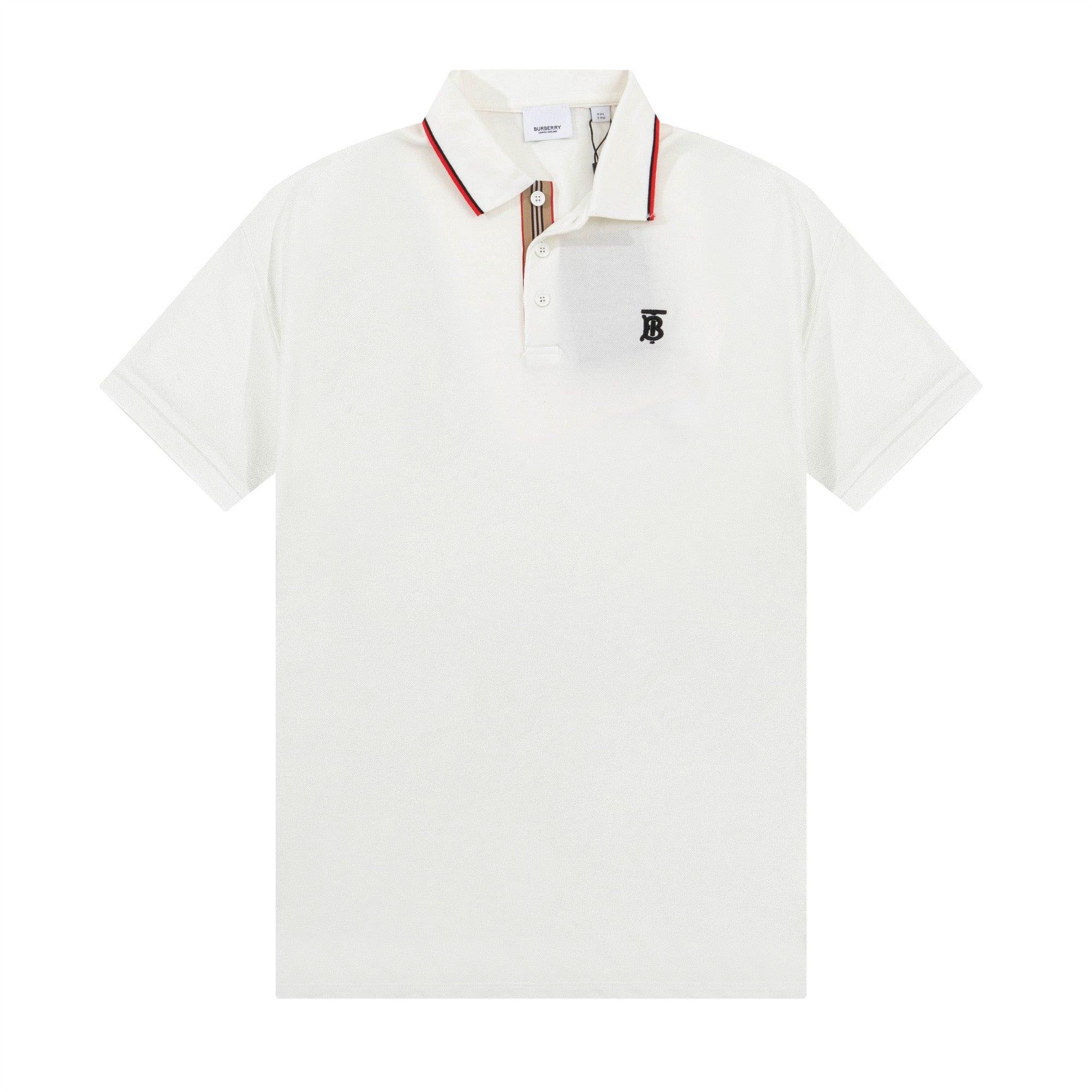 Burberry White T-Shirt With Collar