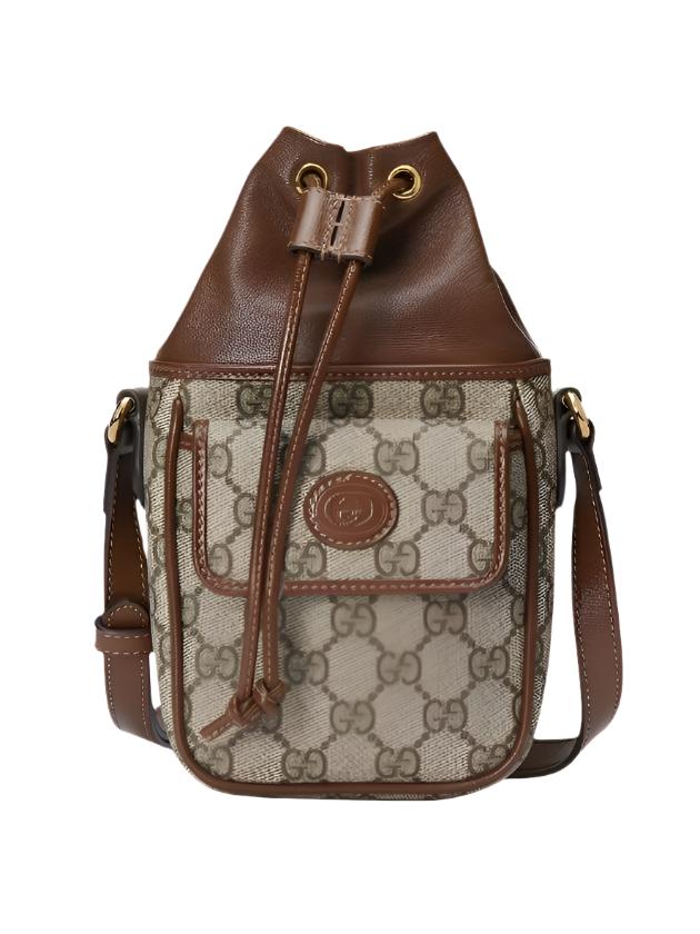 Gucci GG Interlocking G Mini Bucket Bag Beige - Banlieue91