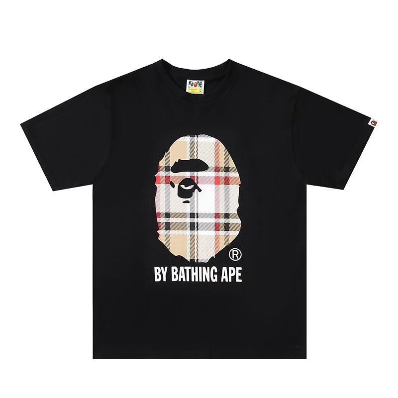 Bathing Ape Check by Bathing Tee Black/Beige - Banlieue91