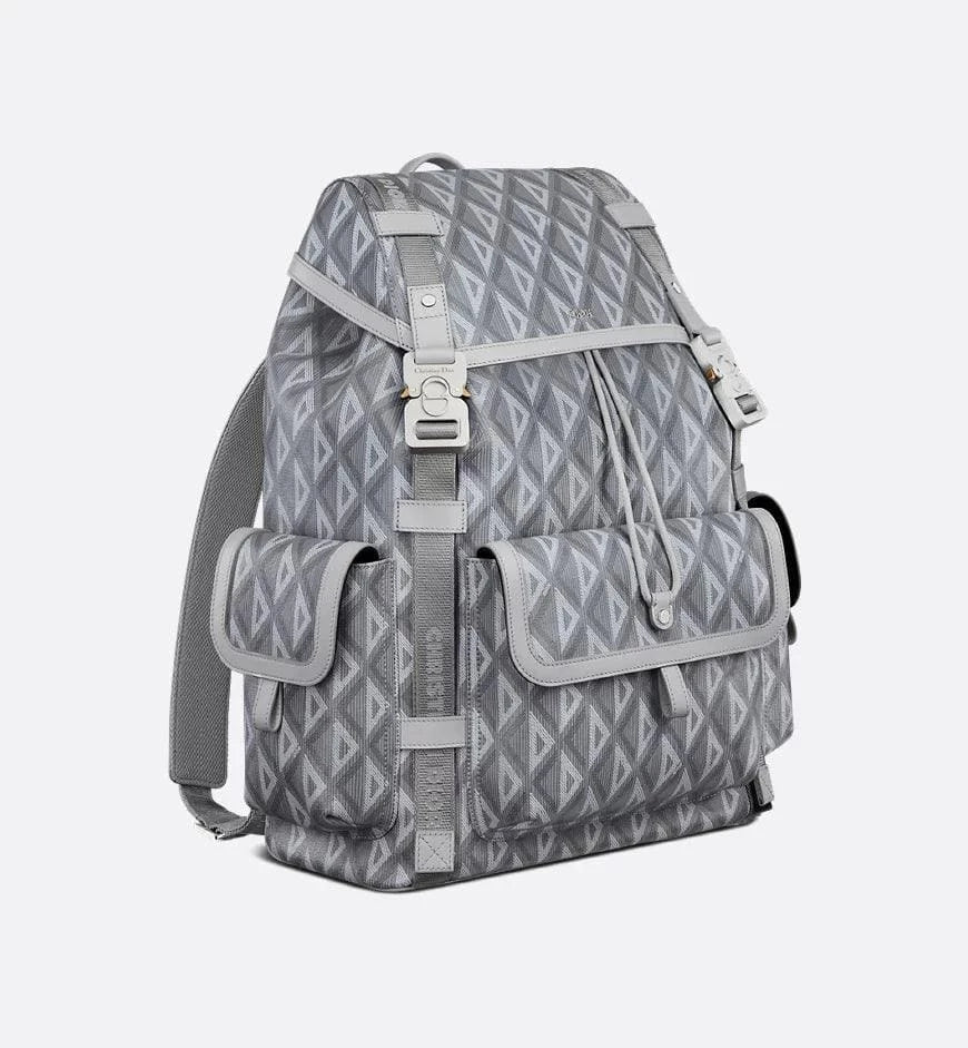Dior Gray Coated Cotton Canvas with CD Diamond Print and Dior Gray Smooth Calfskin | Banlieue91