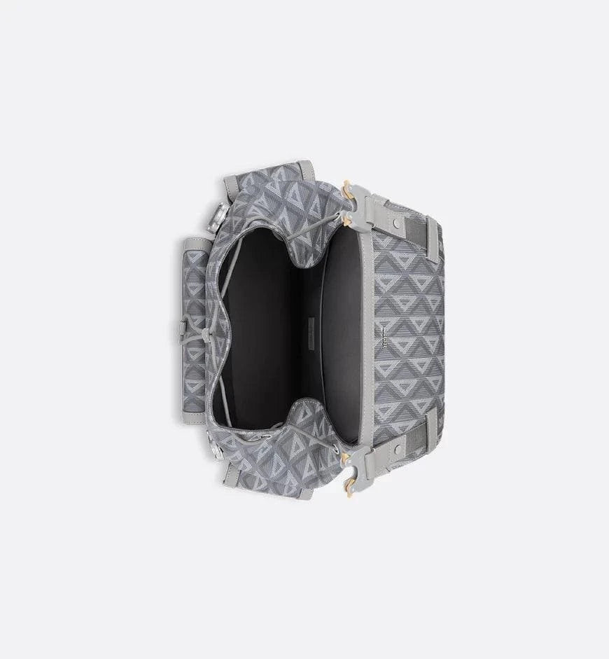 Dior Gray Coated Cotton Canvas with CD Diamond Print and Dior Gray Smooth Calfskin | Banlieue91
