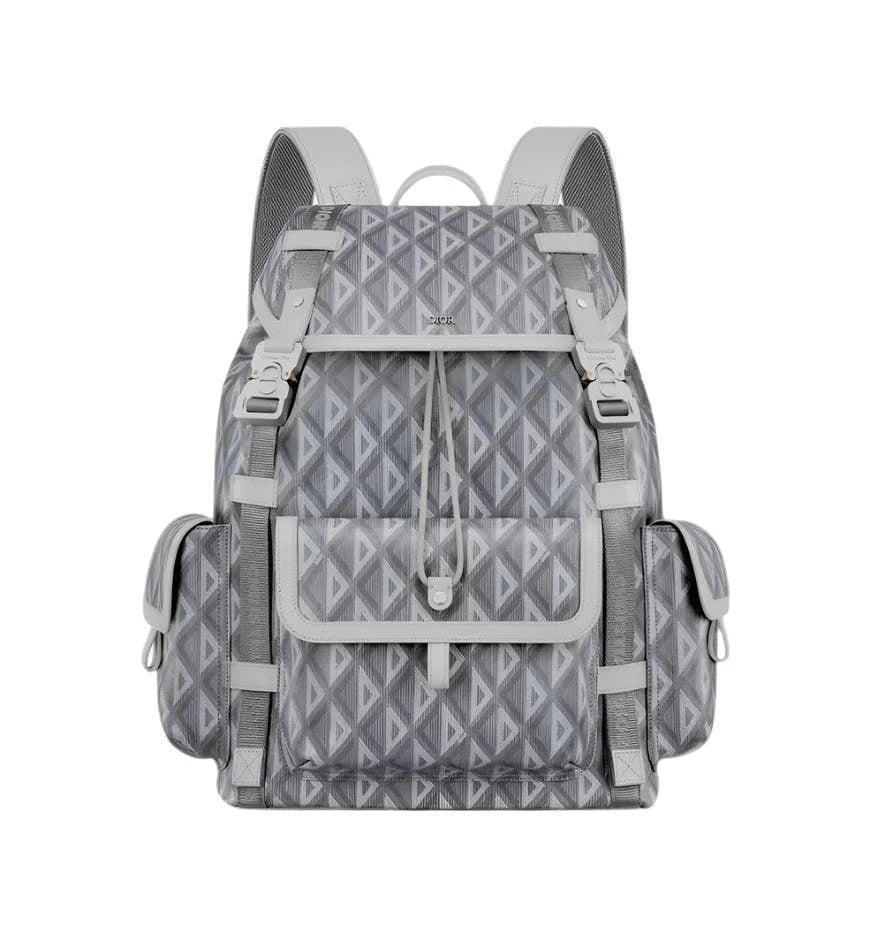 Dior Gray Coated Cotton Canvas with CD Diamond Print and Dior Gray Smooth Calfskin | Banlieue91