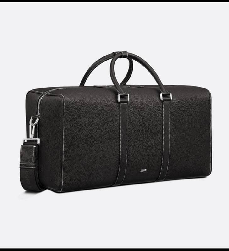 Dior Lingot 50 Duffle Bag In Black Grained Calfskin | Banlieue91