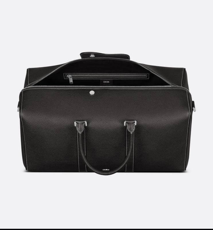 Dior Lingot 50 Duffle Bag In Black Grained Calfskin | Banlieue91