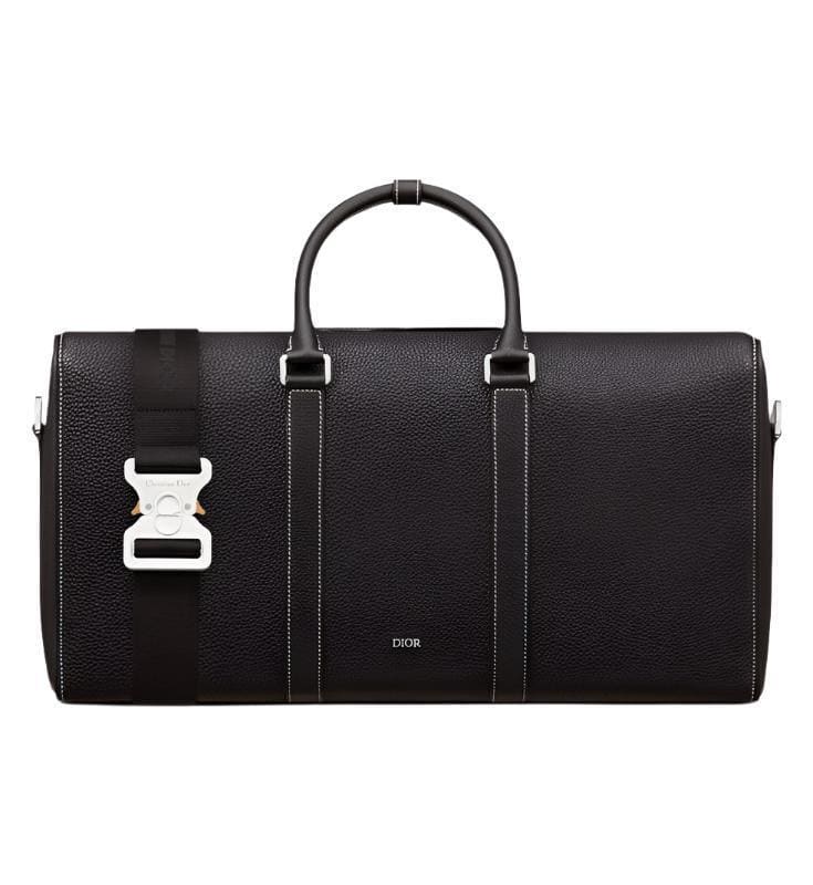 Dior Lingot 50 Duffle Bag In Black Grained Calfskin | Banlieue91