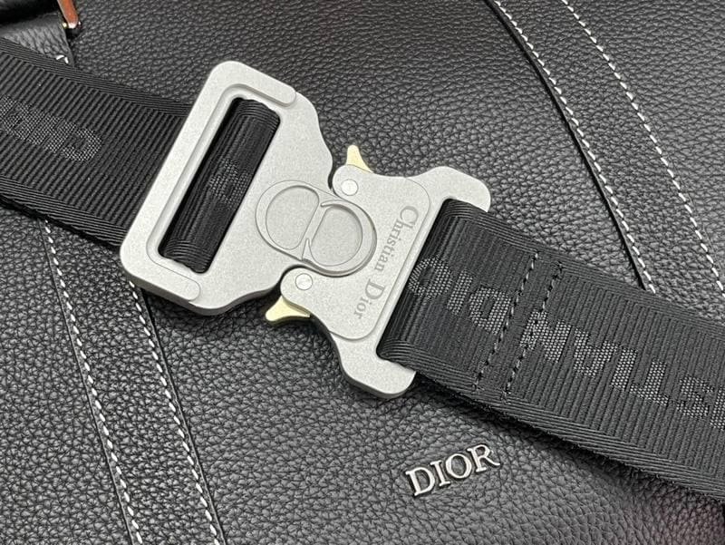 Dior Lingot 50 Duffle Bag In Black Grained Calfskin | Banlieue91