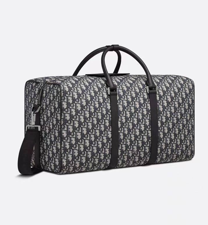 Dior Men Lingot 50 Bag Beige and Black Dior Oblique Jacquard | Banlieue91