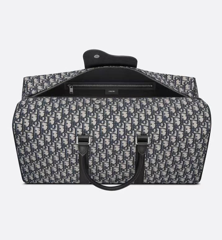 Dior Men Lingot 50 Bag Beige and Black Dior Oblique Jacquard | Banlieue91