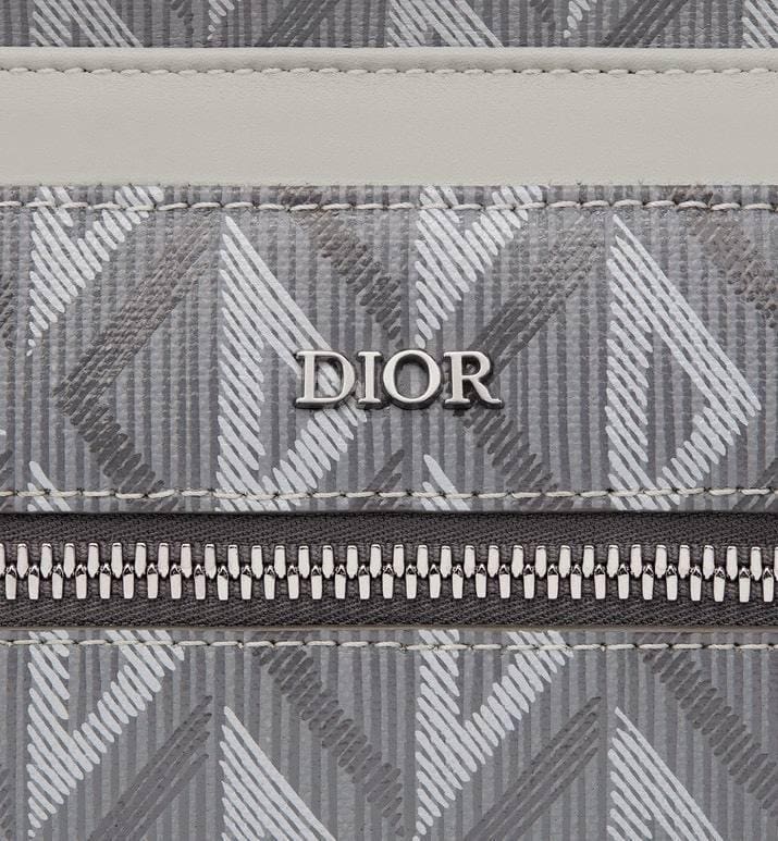 Dior Rider Zipped Backpack Grey Coated Cotton Canvas with CD Diamond Print | Banlieue91