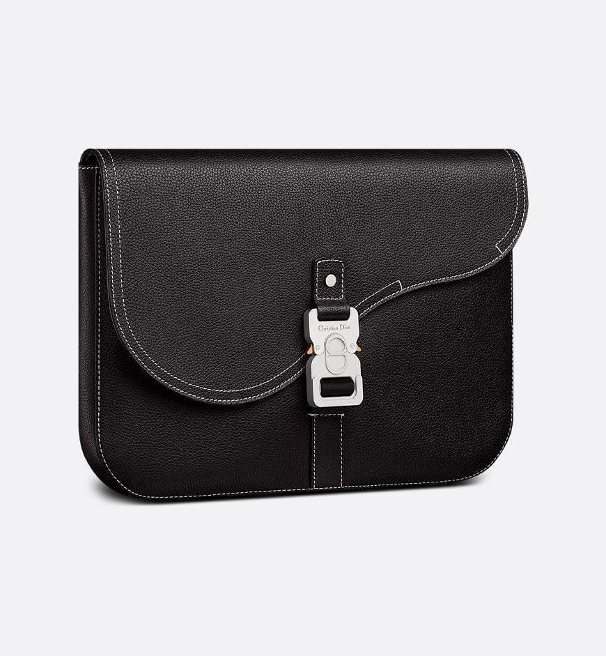 Dior Saddle A4 Pouch Black Grained Calfskin | Banlieue91