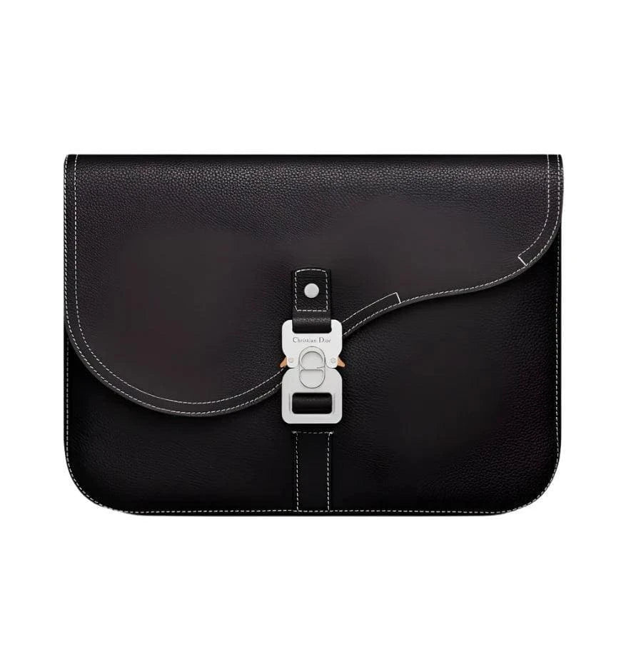 Dior Saddle A4 Pouch Black Grained Calfskin | Banlieue91