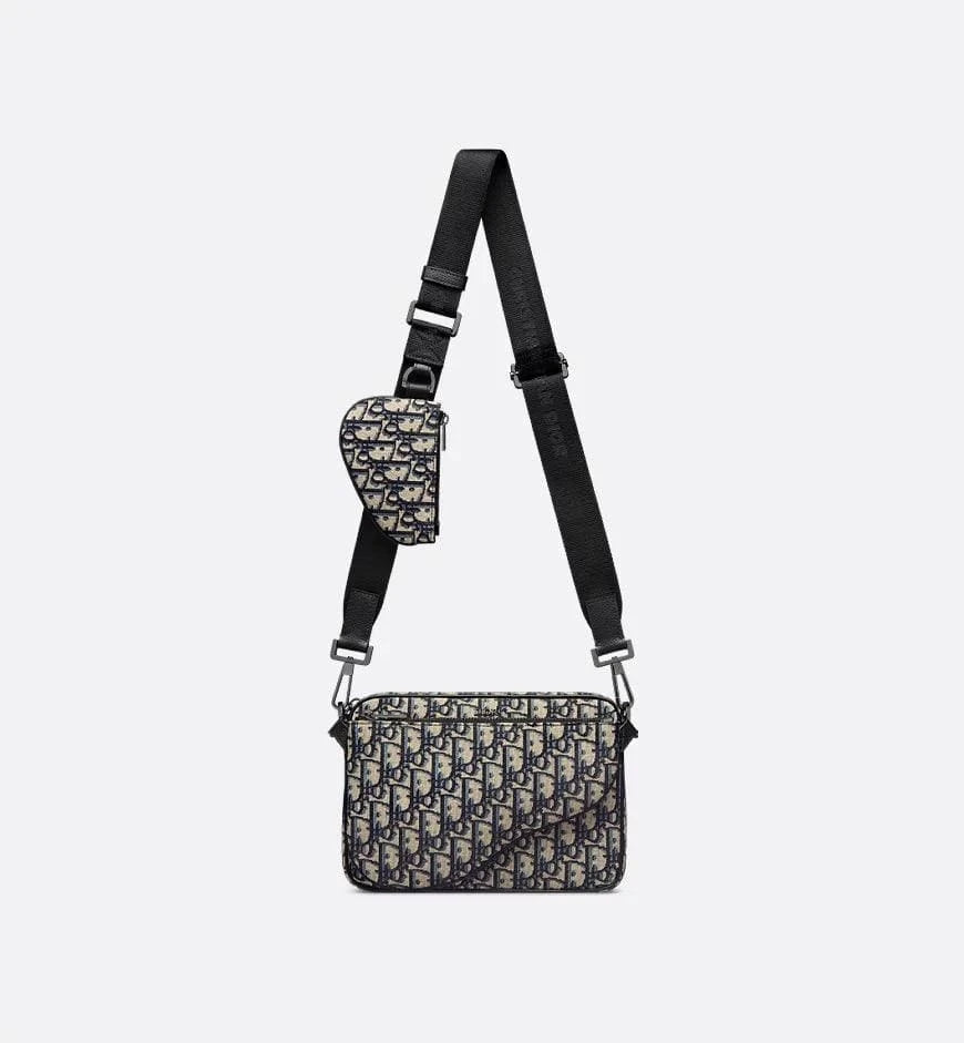 Dior Saddle Triple Pouch Black Dior Oblique Jacquard | Banlieue91